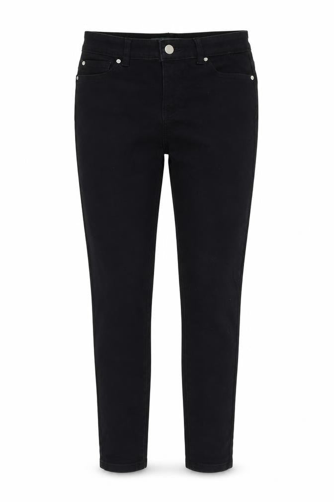 Front view of Denim. Co women’s black skinny jeans, size UK 12, 25-inch leg