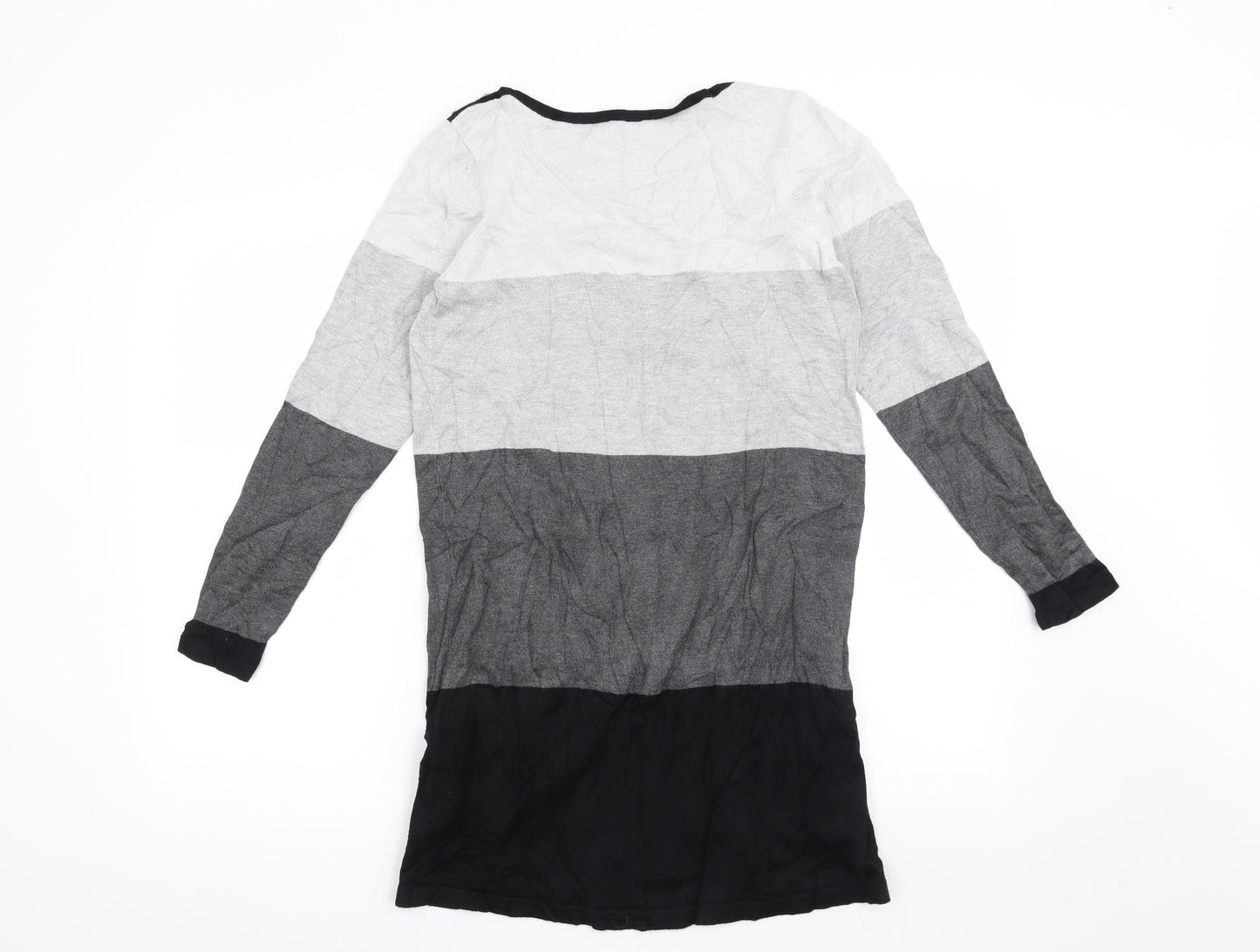 BHS Womens Grey Striped  Pullover Jumper Size 12