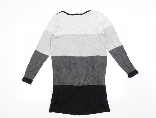 BHS Womens Grey Striped  Pullover Jumper Size 12