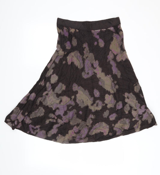Preworn Womens Brown Geometric  A-Line Skirt Size M