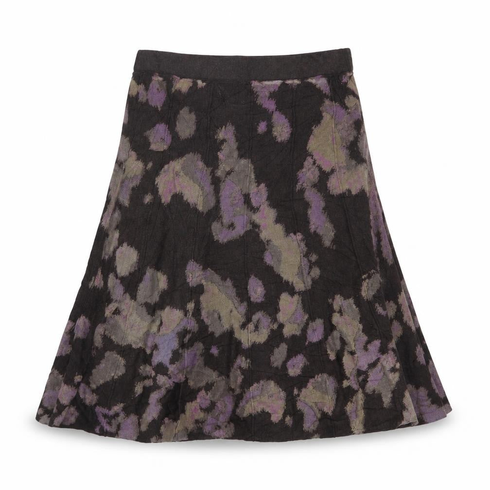 Front view of Preworn women’s brown geometric a-line skirt, size M