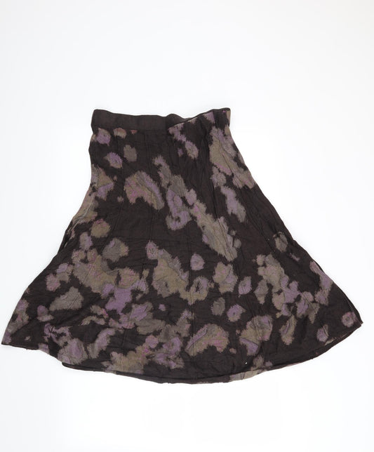 Preworn Womens Brown Geometric  A-Line Skirt Size M