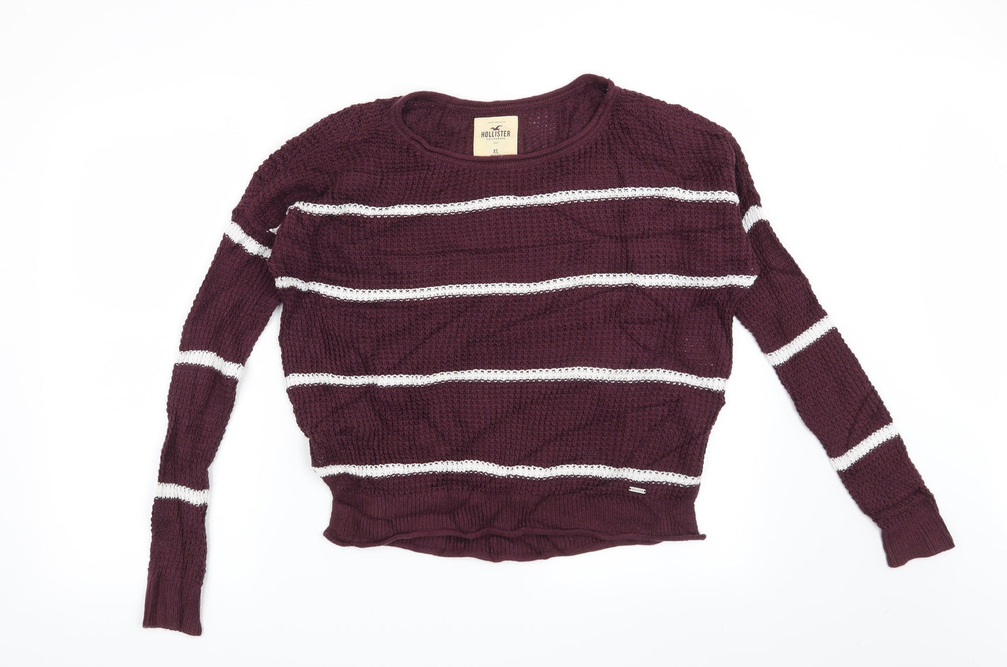 Hollister Womens Red Striped  Pullover Jumper Size XS