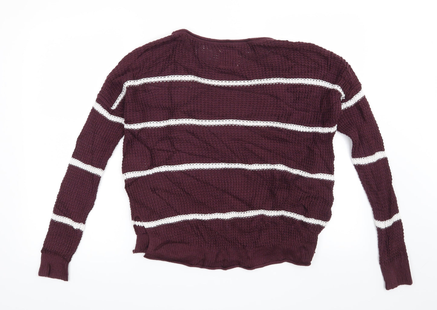 Hollister Womens Red Striped  Pullover Jumper Size XS