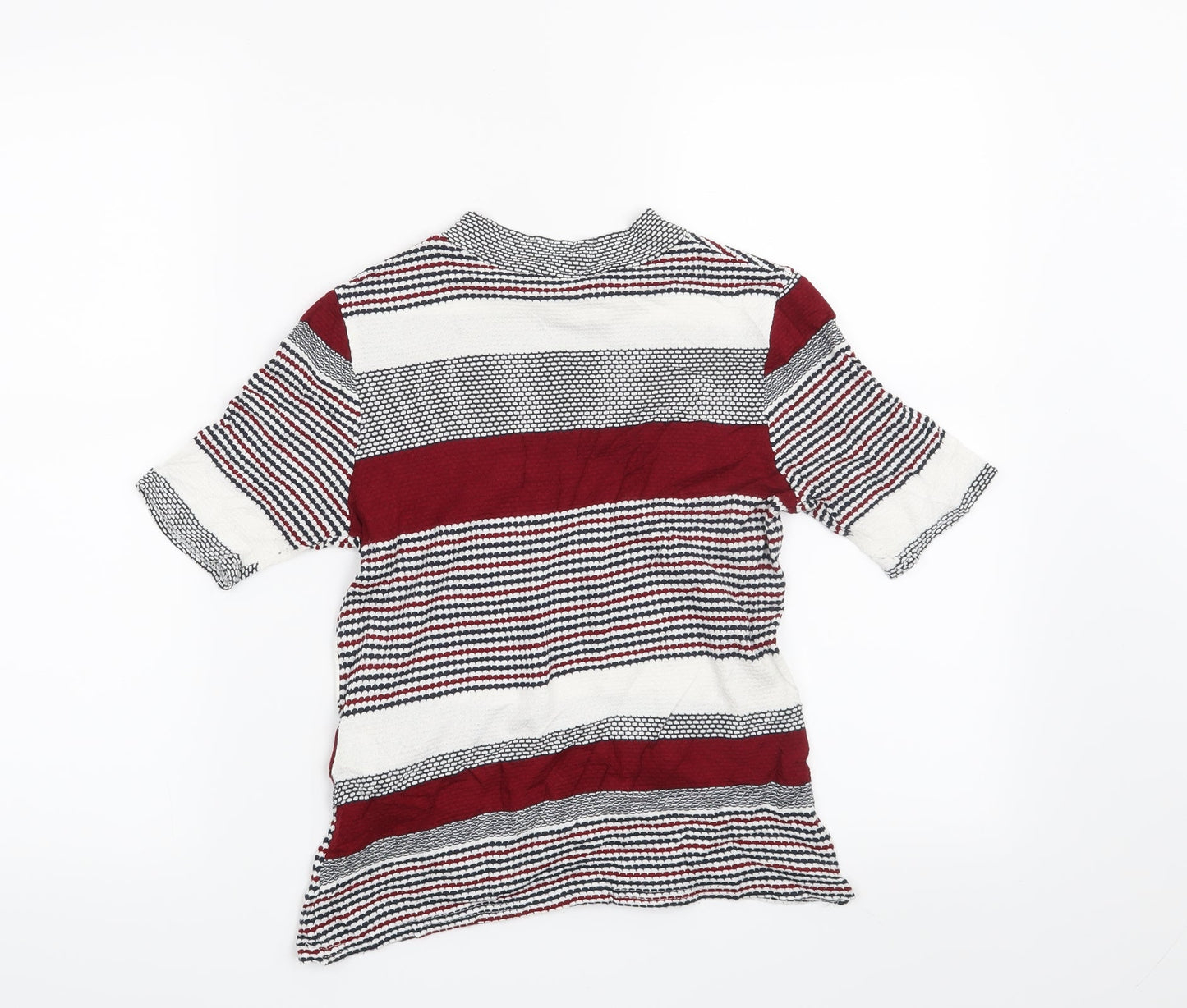 New Look Womens Red Striped  Basic Blouse Size 8