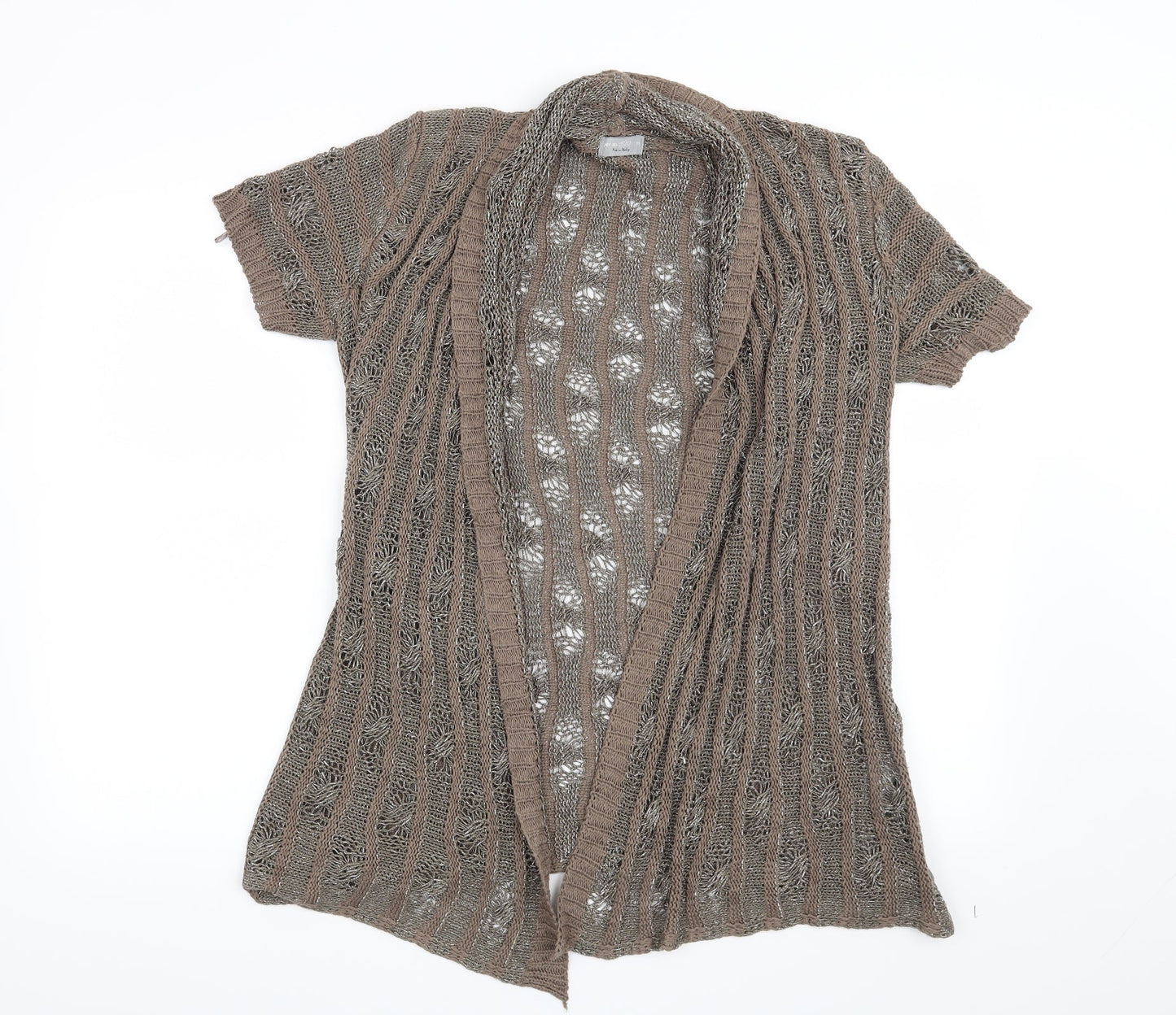 Per Una Womens Brown Striped  Cardigan Jumper Size M