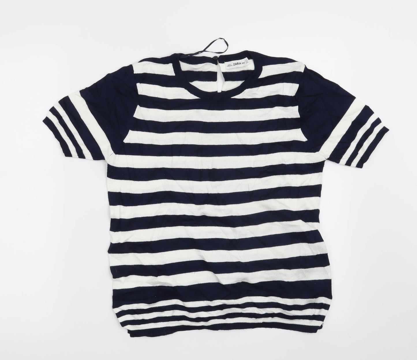 Zara Womens Blue Striped  Pullover Jumper Size M