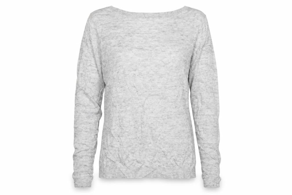 Front view of VILA women’s grey jumper, size S