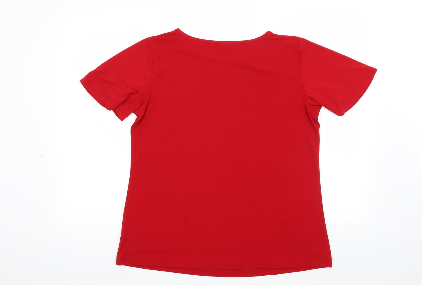 Susan Graver Womens Red   Basic T-Shirt Size S