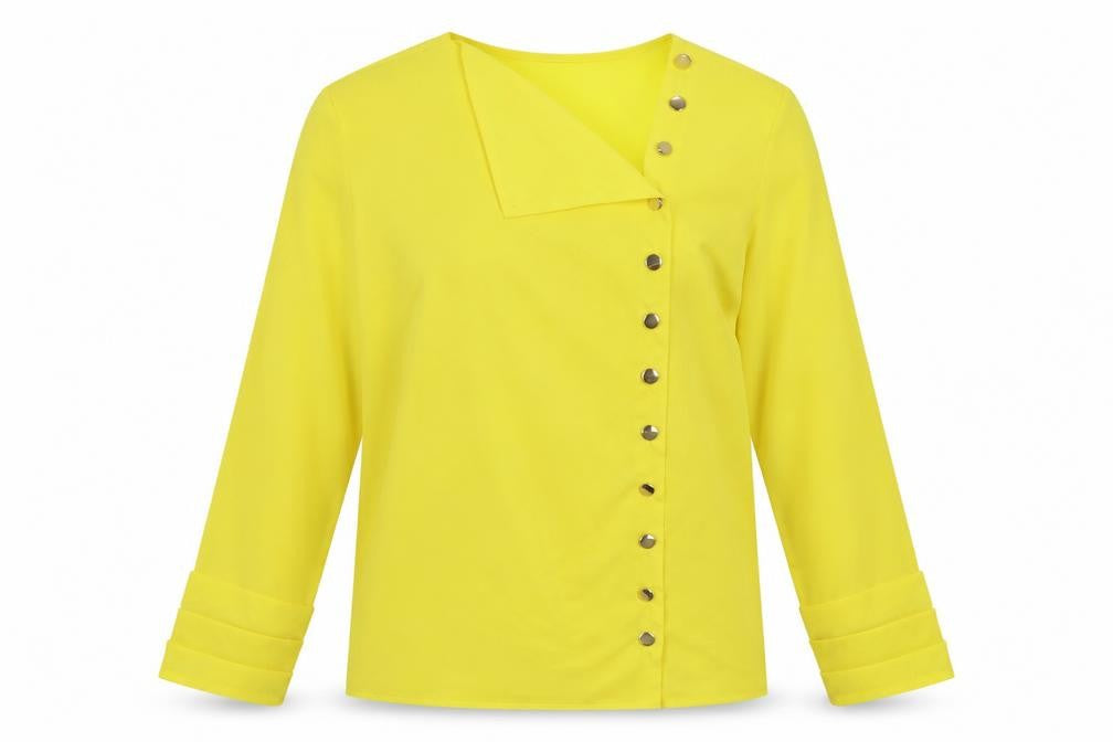 Preworn Womens Yellow   Basic Button-Up Size M