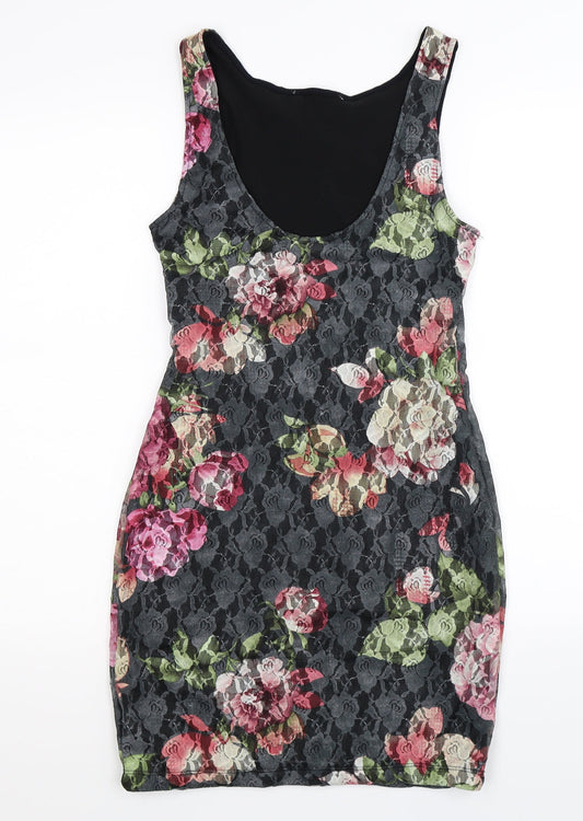 Preworn Womens Multicoloured Floral  Bodycon  Size S
