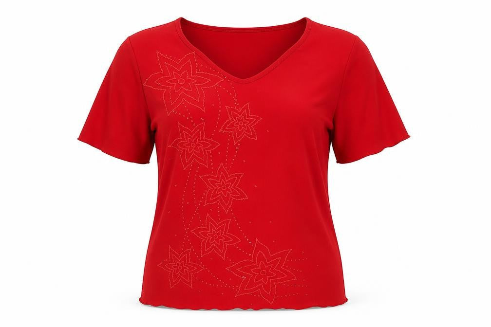 mega designs Womens Red   Basic Blouse Size S
