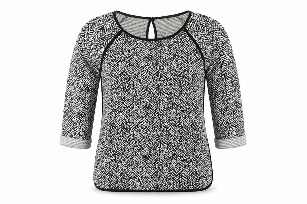 Front view of Next women’s black polka dot jumper, size UK 8