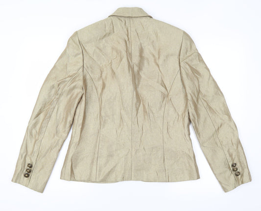 Cavita Womens Gold   Gilet Blazer Size 10