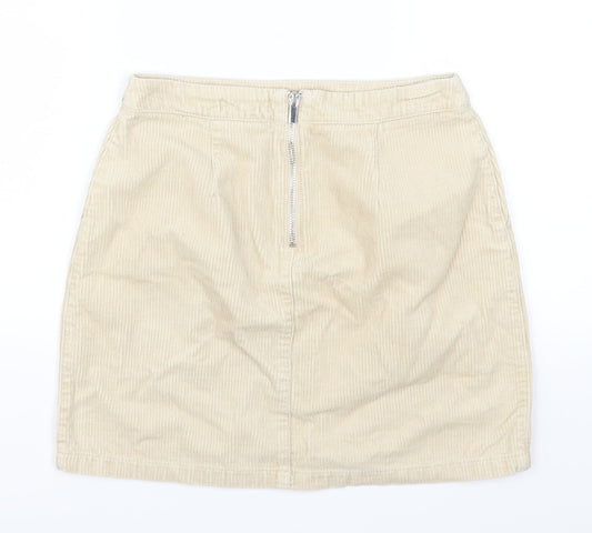 New Look Womens Beige  Corduroy A-Line Skirt Size 6