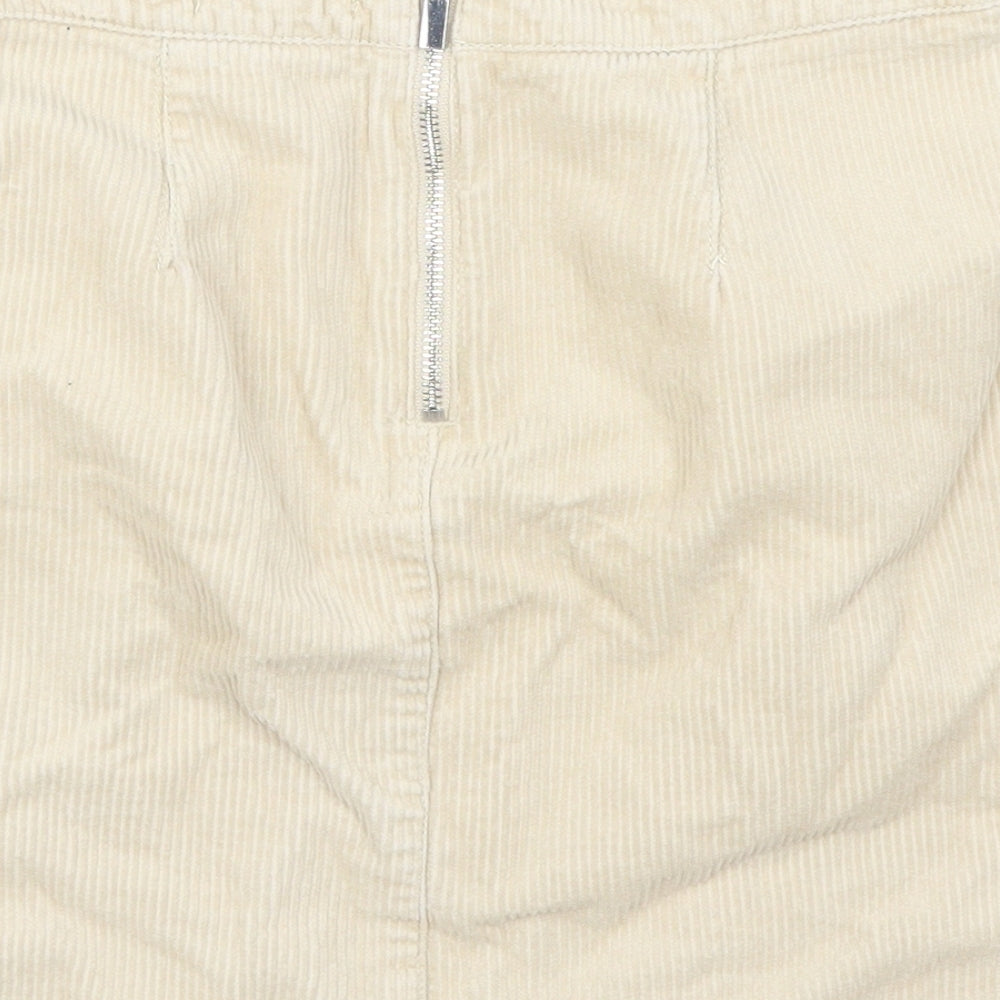 New Look Womens Beige  Corduroy A-Line Skirt Size 6