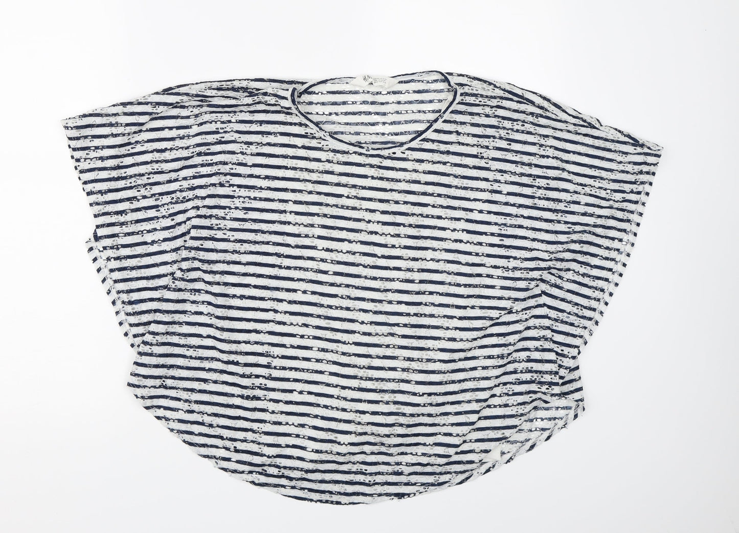 H&M Girls White Striped  Basic Blouse Size 13-14 Years