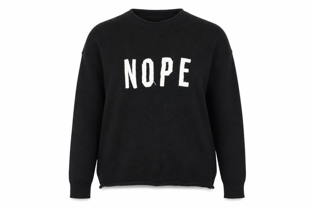 Front view of Papaya women’s black knit jumper, size M
