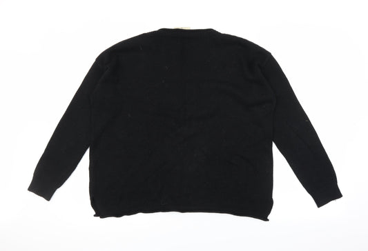 Papaya Womens Black  Knit Pullover Jumper Size M