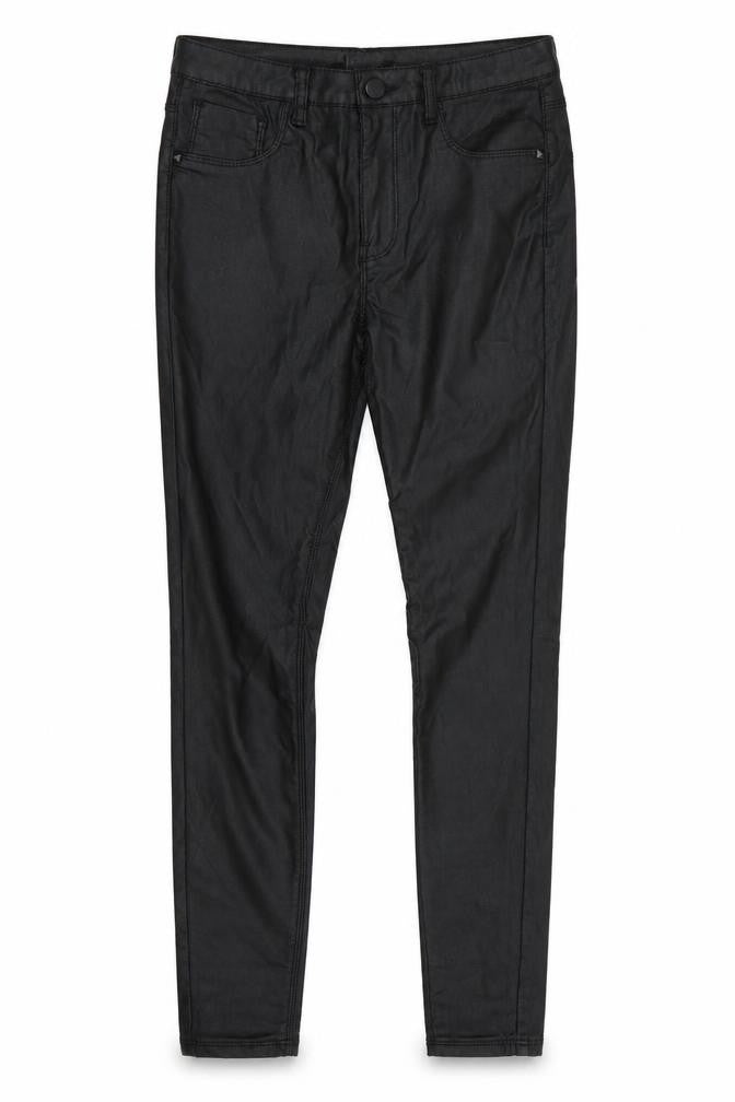 Front view of Denim Co women’s black jegging trousers, size UK 10, 28-inch leg