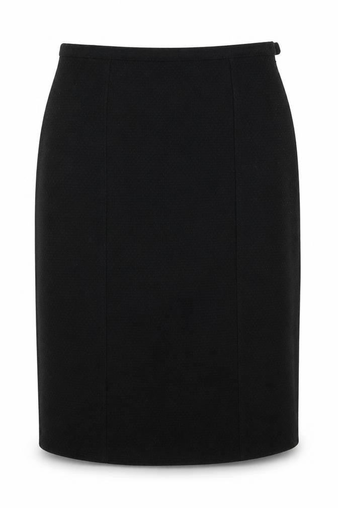 Front view of BHS women’s black straight & pencil skirt, size UK 12