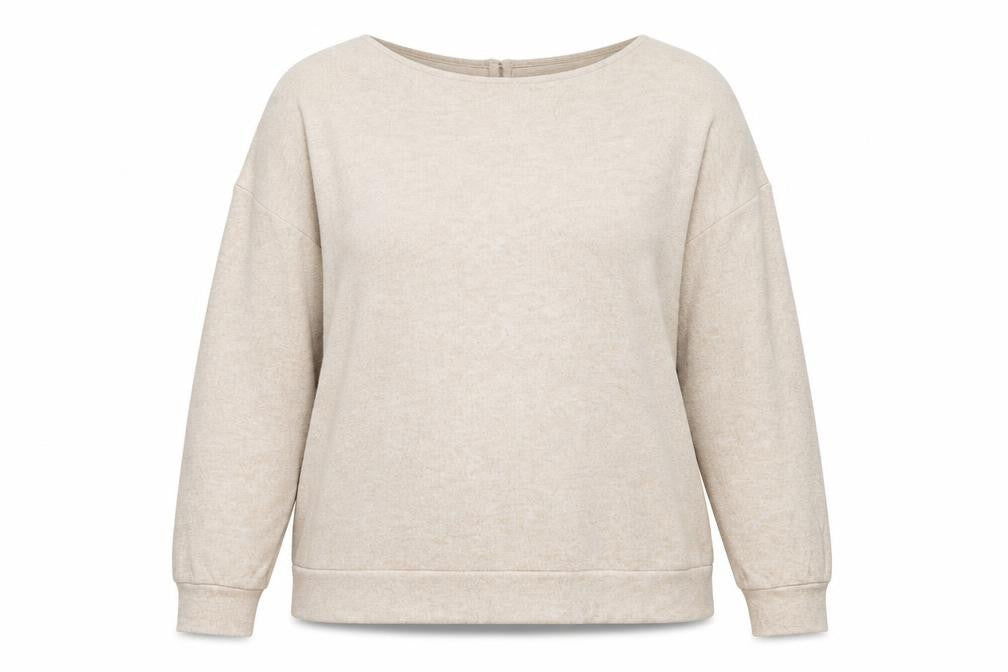 Front view of Papaya women’s beige jumper, size UK 18