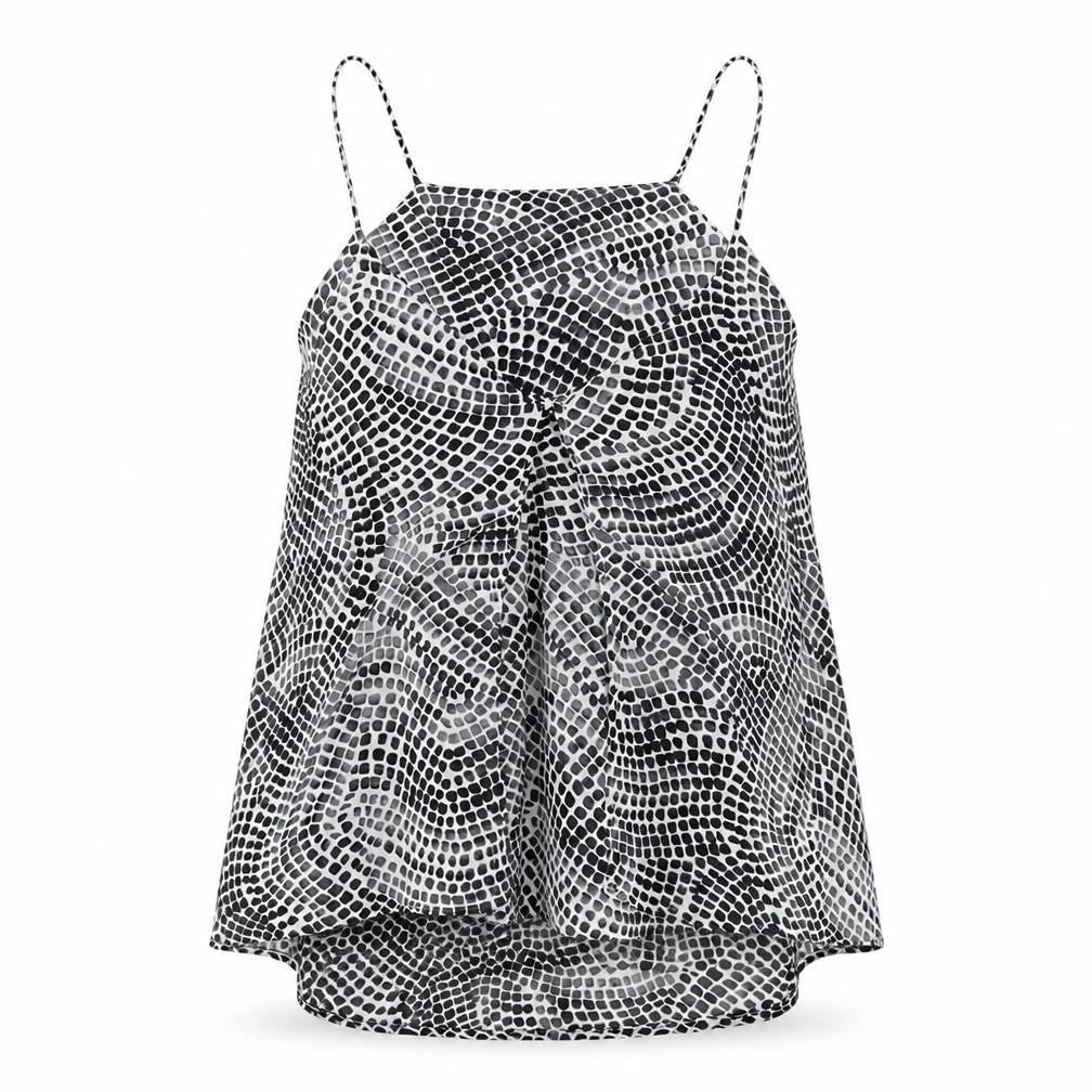 Front view of H&M women’s black camisole tank, size UK 10, - 100% polyester