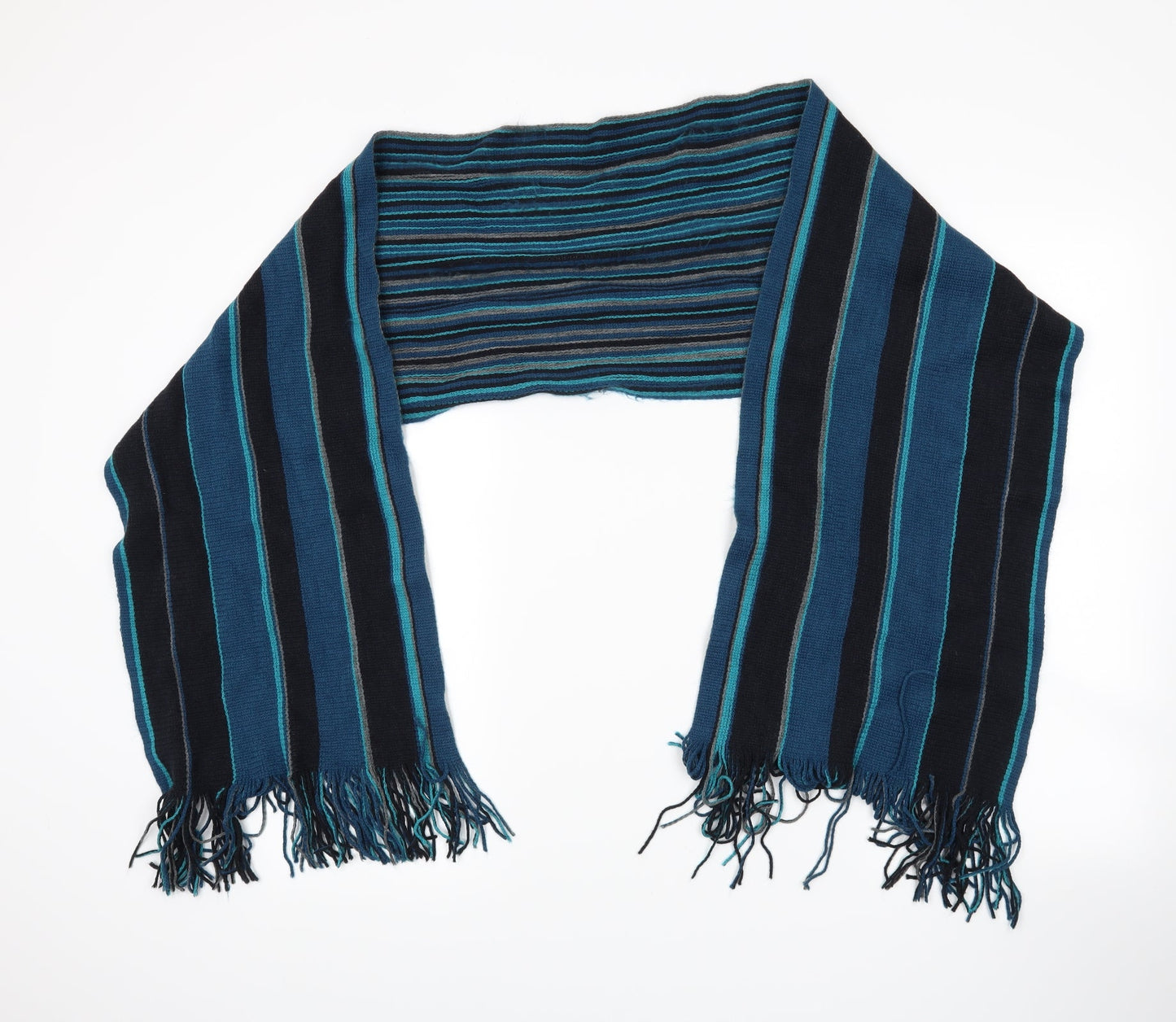 Preworn Mens Blue Striped  Scarf  One Size