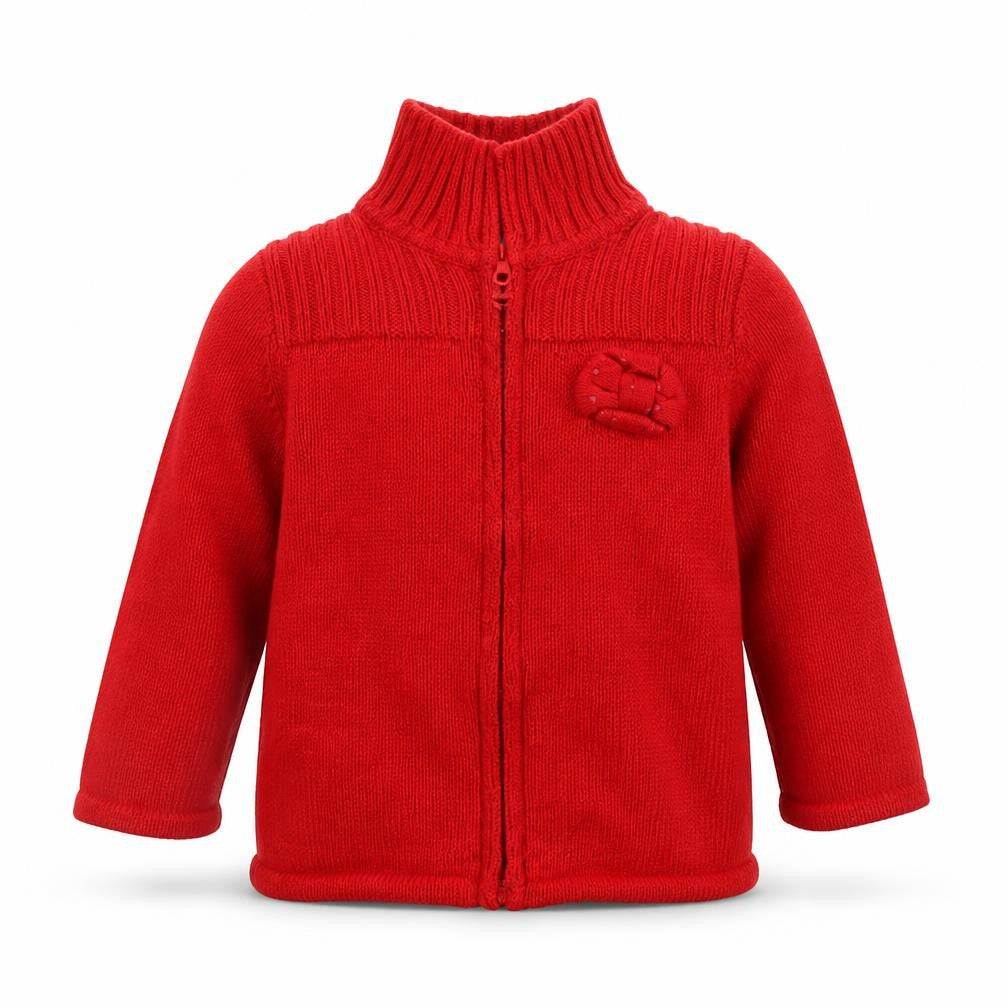 Front view of Zara Red jumper, size 6-9, Months