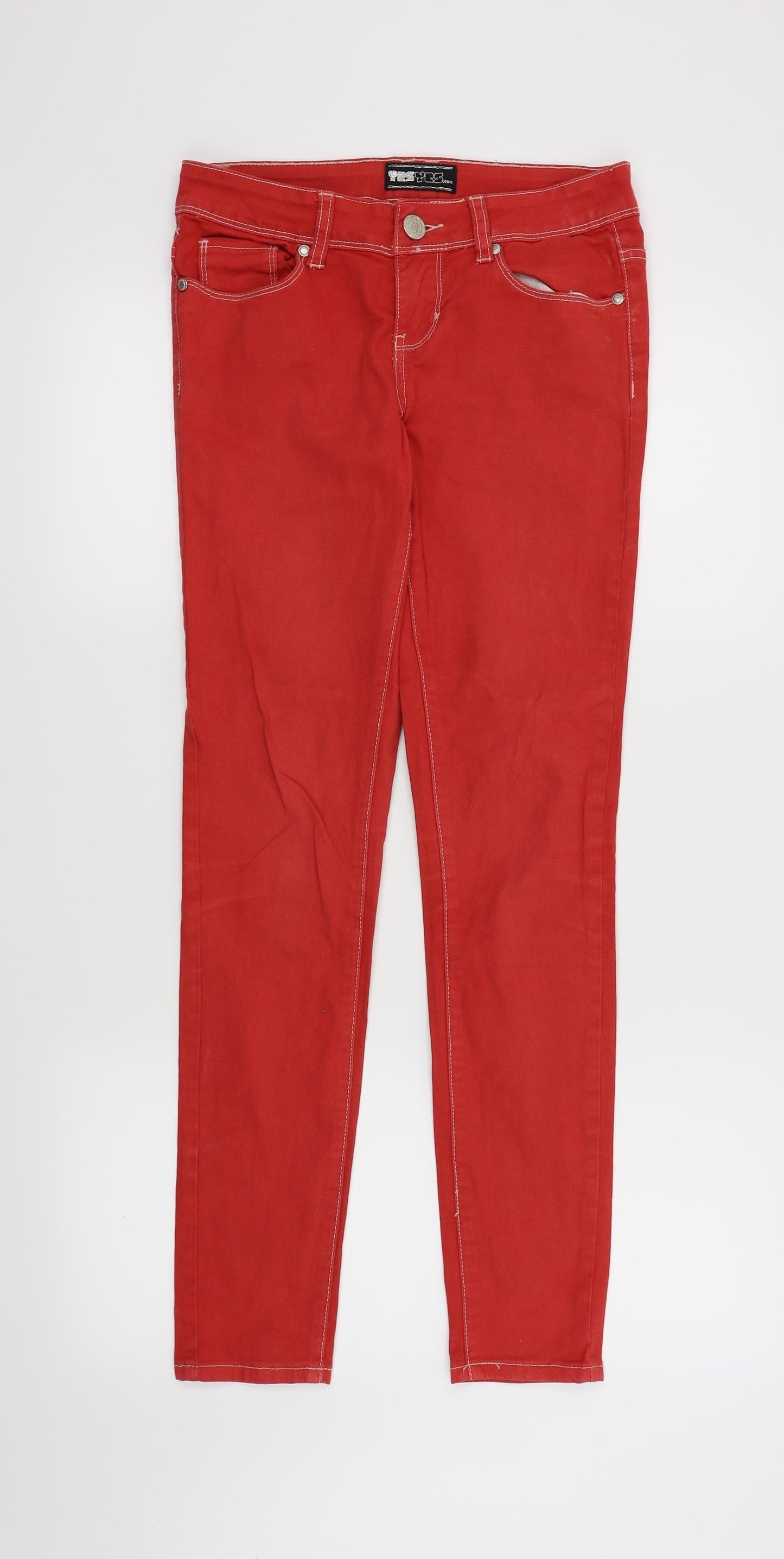 Yesyes Womens Red   Skinny Jeans Size 8 L29 in