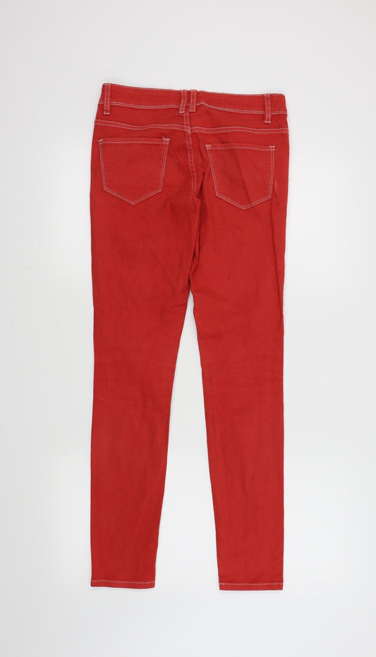 Yesyes Womens Red   Skinny Jeans Size 8 L29 in