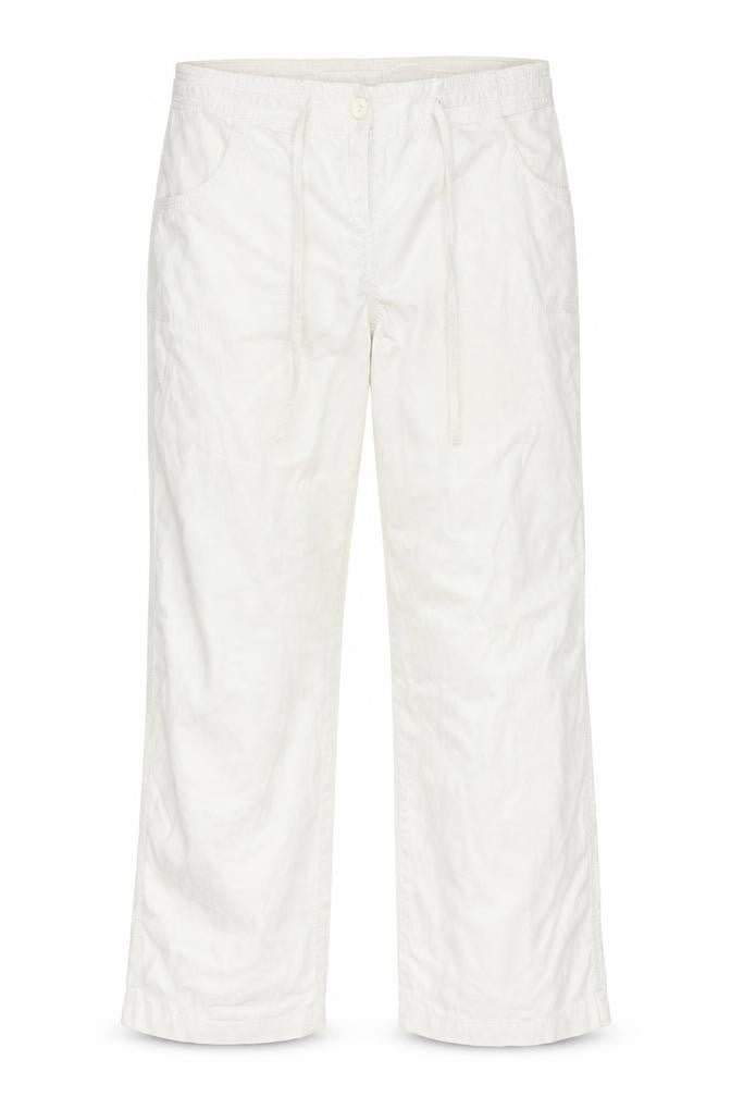 Front view of Vintage Casuals women’s beige trousers, size UK 14, 31-inch leg