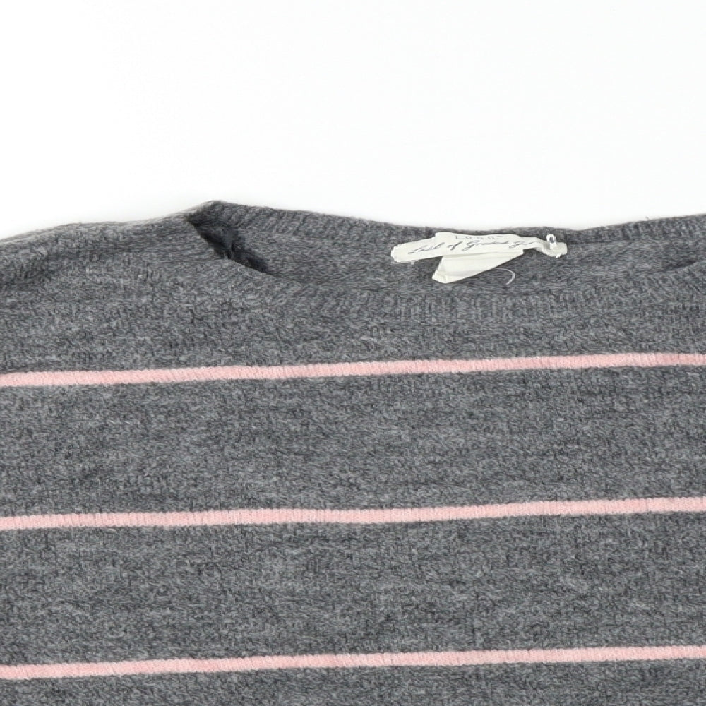 H&M Womens Grey Striped  Pullover Jumper Size XS