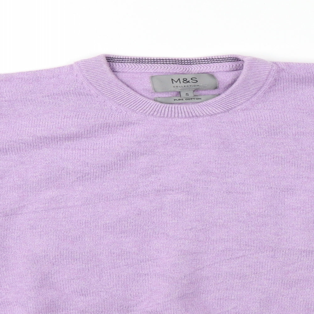 M&S Mens Purple   Pullover Jumper Size S