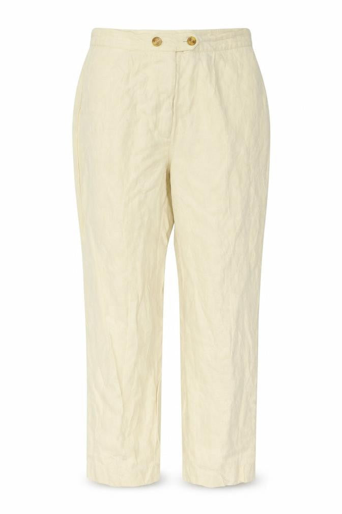 Front view of Mara Monza women’s beige trousers, size UK 40, 26-inch leg