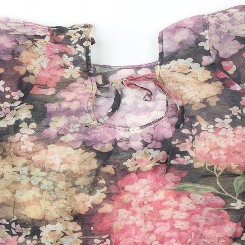 H&M Womens Multicoloured Floral  Basic Blouse Size S
