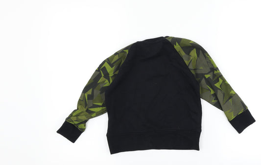 NEXT Boys Black Geometric  Pullover Sweatshirt Size 3 Years
