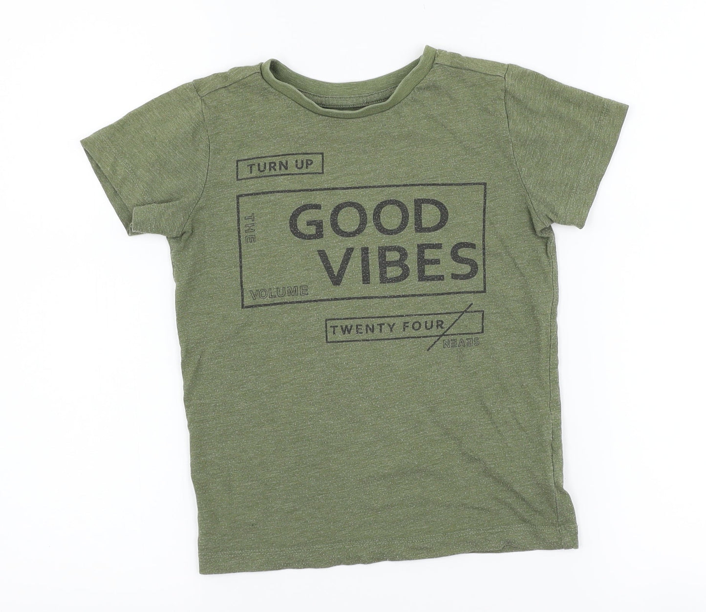 NEXT Boys Green   Basic T-Shirt Size 5 Years  - Good Vibes