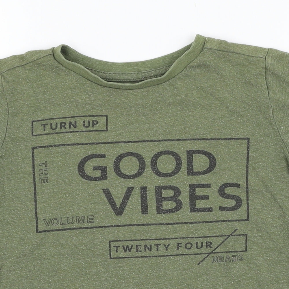 NEXT Boys Green   Basic T-Shirt Size 5 Years  - Good Vibes