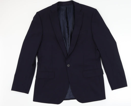 Preworn Mens Blue   Jacket Suit Jacket Size 40