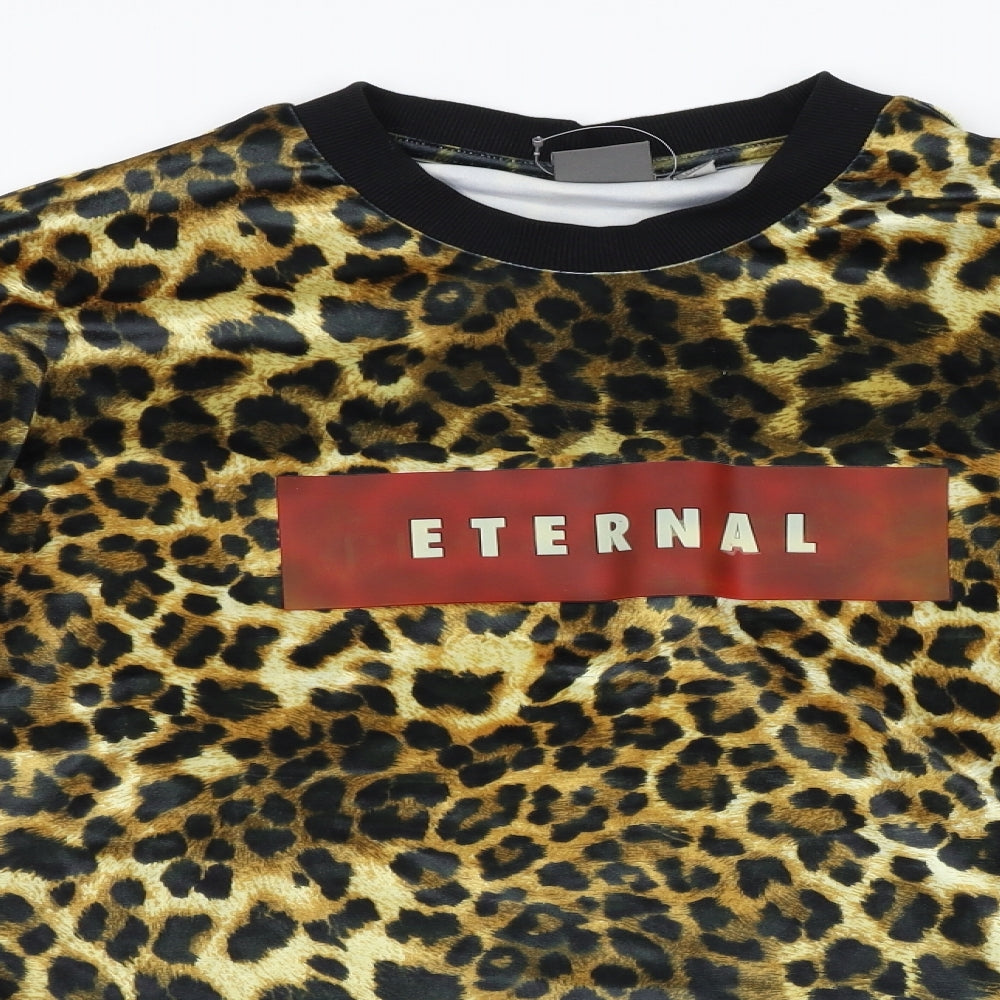 ASOS Womens Brown Animal Print  Pullover Sweatshirt Size L  - eternal