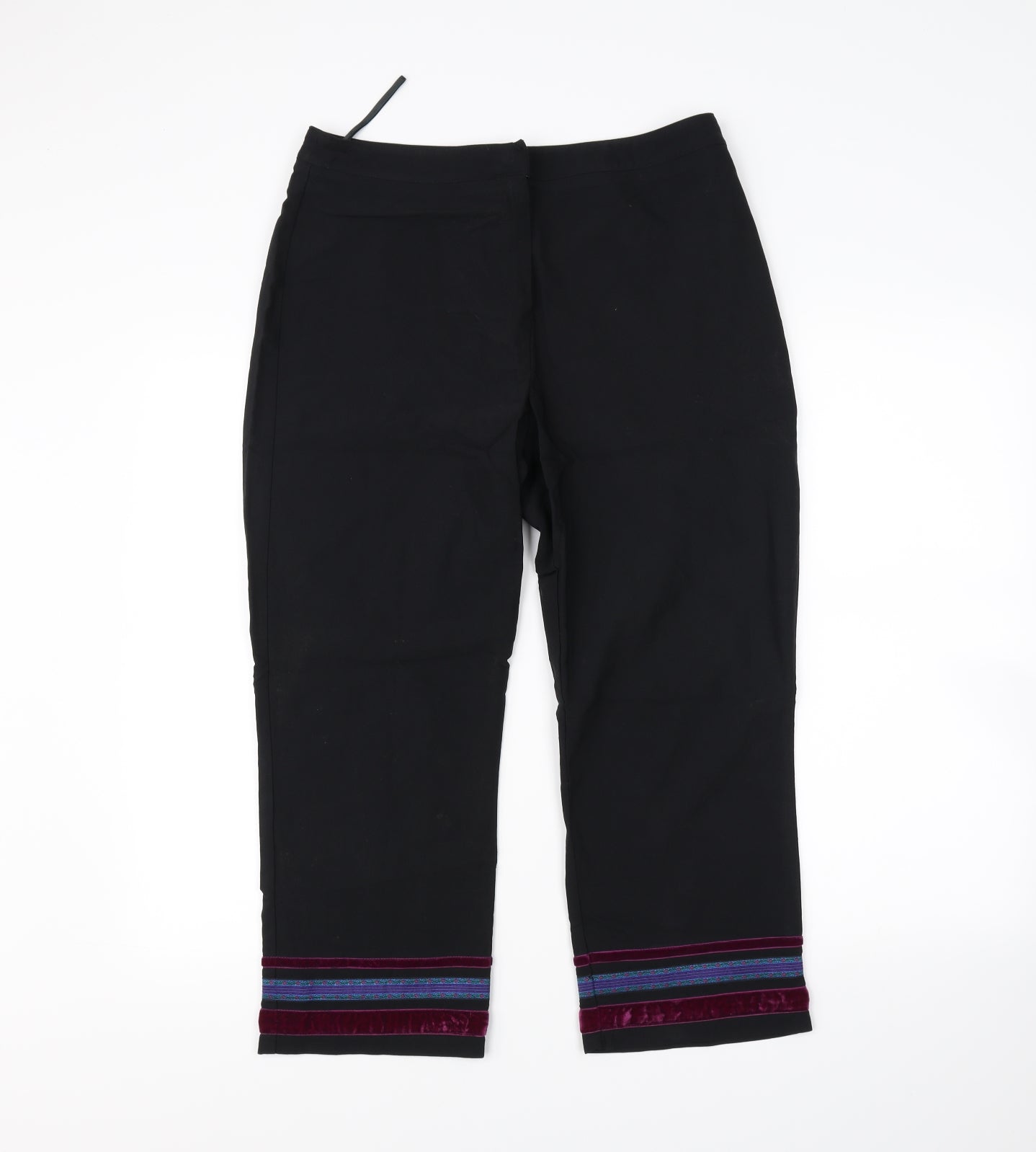 Preworn Womens Black   Cropped Trousers Size 12 L23 in