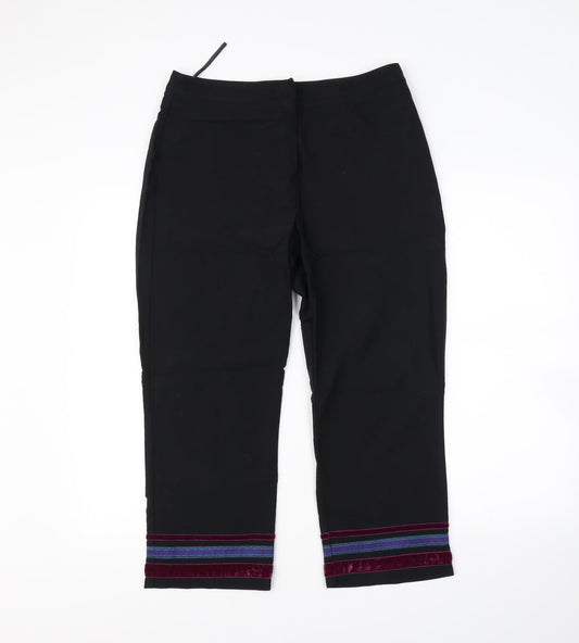 Preworn Womens Black   Cropped Trousers Size 12 L23 in