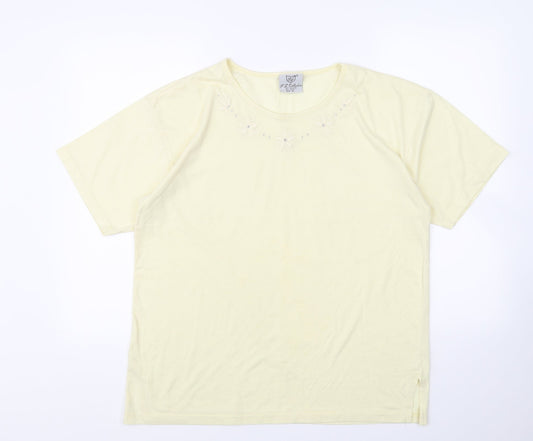 FL COLLECTION  Womens Yellow   Basic T-Shirt Size XL