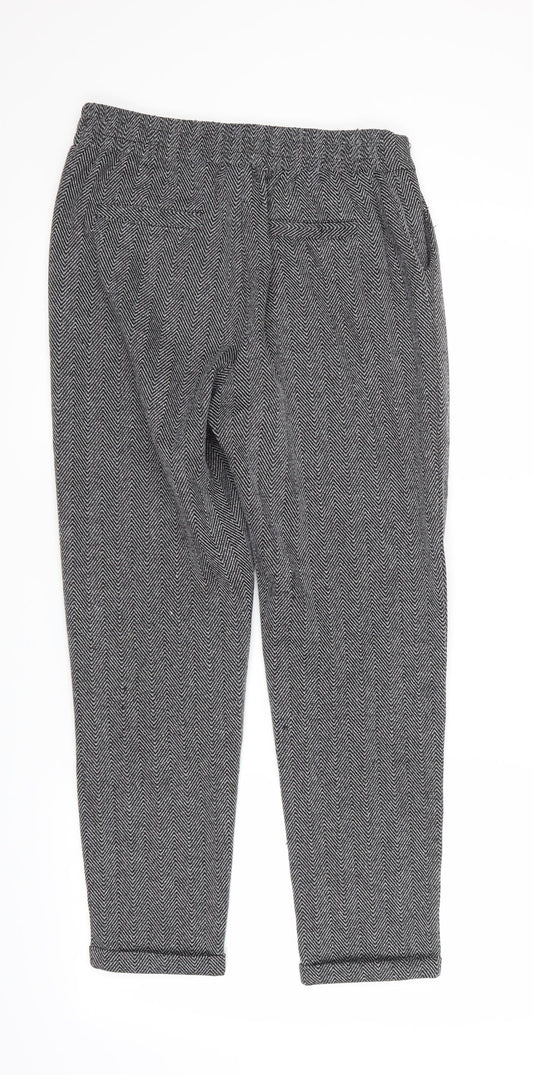 Ambiance Womens Grey Geometric  Trousers  Size S L25 in