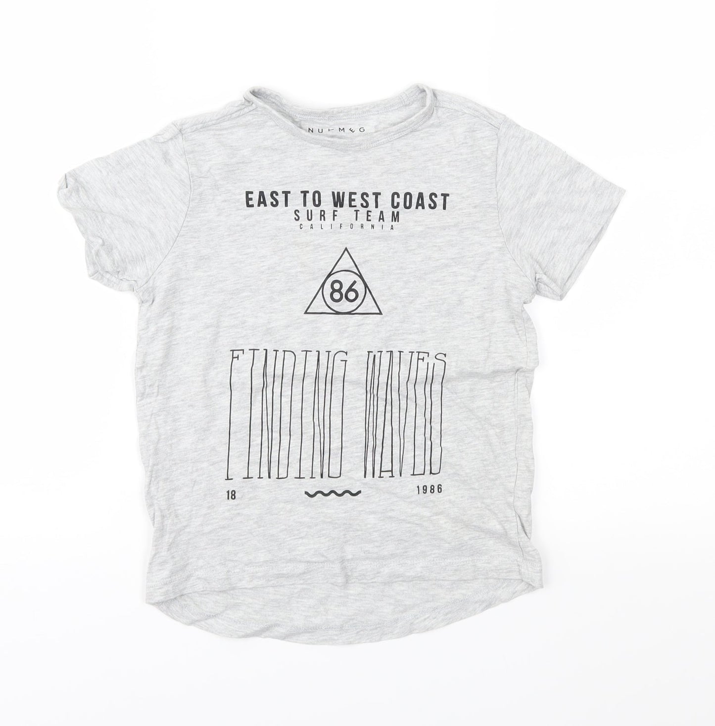 Nutmeg Boys Grey  Jersey Basic T-Shirt Size 6-7 Years