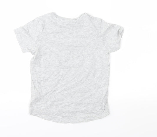 Nutmeg Boys Grey  Jersey Basic T-Shirt Size 6-7 Years