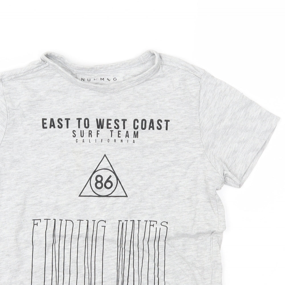 Nutmeg Boys Grey  Jersey Basic T-Shirt Size 6-7 Years