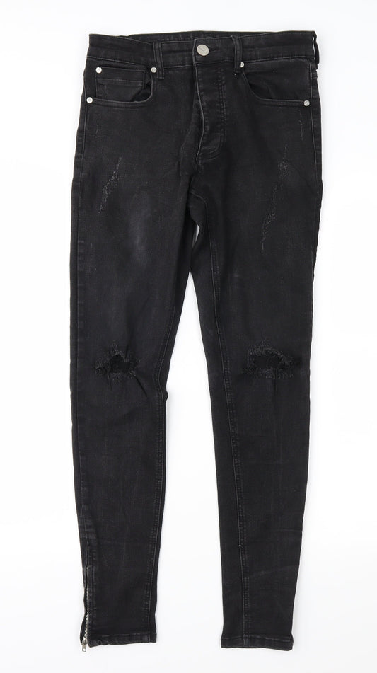 Asylum Womens Black  Denim Skinny Jeans Size 30 in L29 in