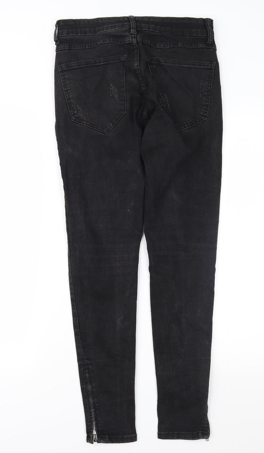Asylum Womens Black  Denim Skinny Jeans Size 30 in L29 in
